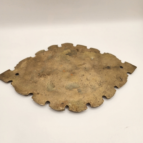 Vintage Ornate Solid Brass NO SMOKING Sign Plaque Oval 6" x 3.5" - Picture 5 of 6